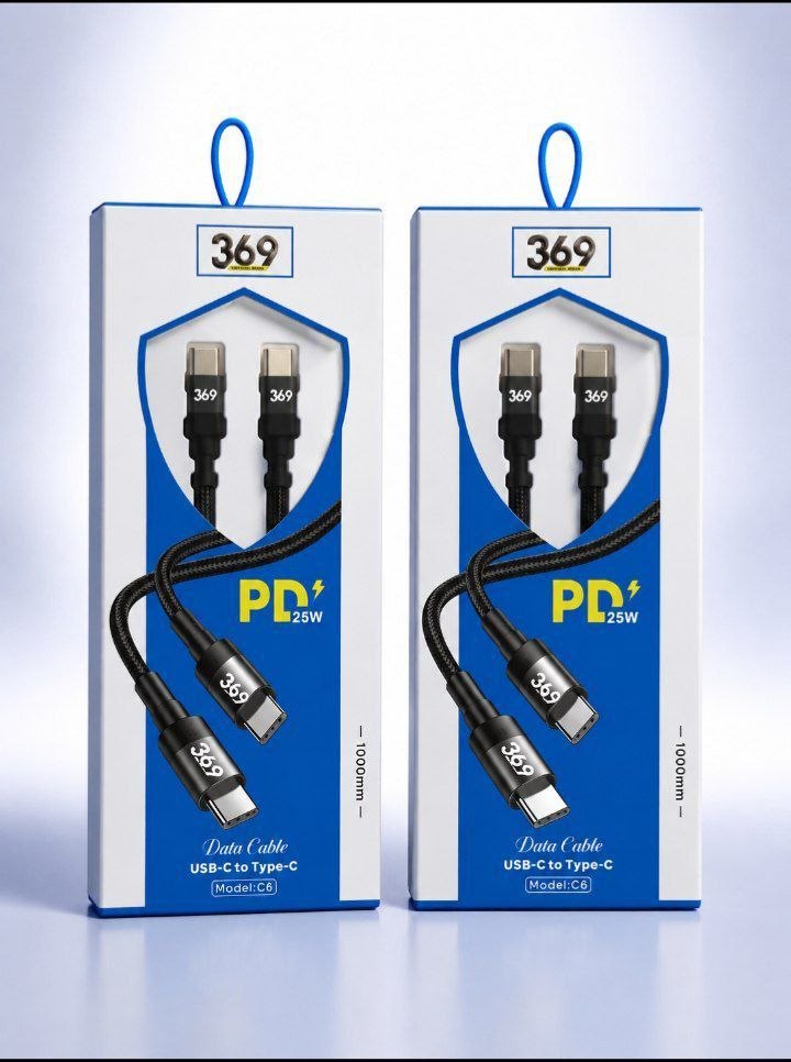 کابل شارژر 369 دو سر تایپ سی مدل C6 کنفی