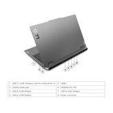 لپتاپ لنوو مدل LOQ 15IRX9 با پردازنده Core i7-13650HX و گرافیک RTX4050 6GB، رم DDR5 16GB با فرکانس 4800MHz، حافظه SSD با ظرفیت 512GB، نمایشگر 15.6 اینچ IPS با وضوح FHD و نرخ بهروزرسانی 144 هرتز، دارای نور پسزمینه کیبورد