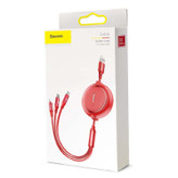 کابل تبدیل USB به USB-C/microUSB/لایتنینگ باسئوس مدل GOLDEN LOOP طول 1.2 متر