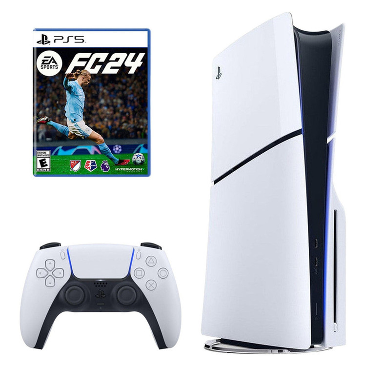 کنسول بازی سونی مدل PlayStation 5 Slim ظرفیت یک ترابایت ریجن اروپا 2016A به همراه بازی EA Sports FC 24
