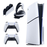 کنسول بازی سونی مدل PlayStation 5 Slim ظرفیت یک ترابایت ریجن 2016A اروپا به همراه دسته اضافی و پایه شارژر و هدست Elite
