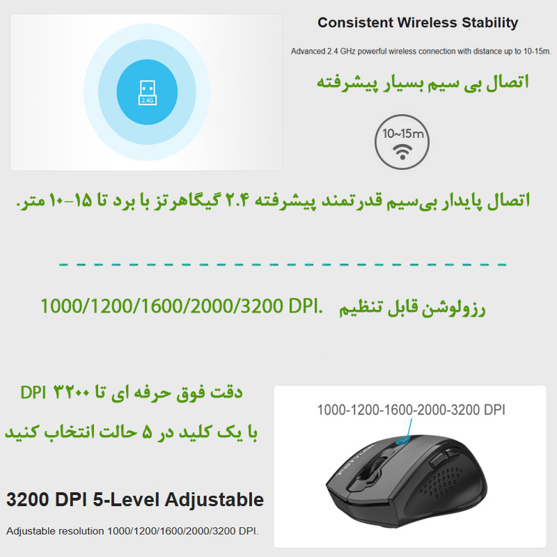 ماوس بی سیم ای فورتک مدل FSTYLER-FG-55-S-PLUS-SILENT