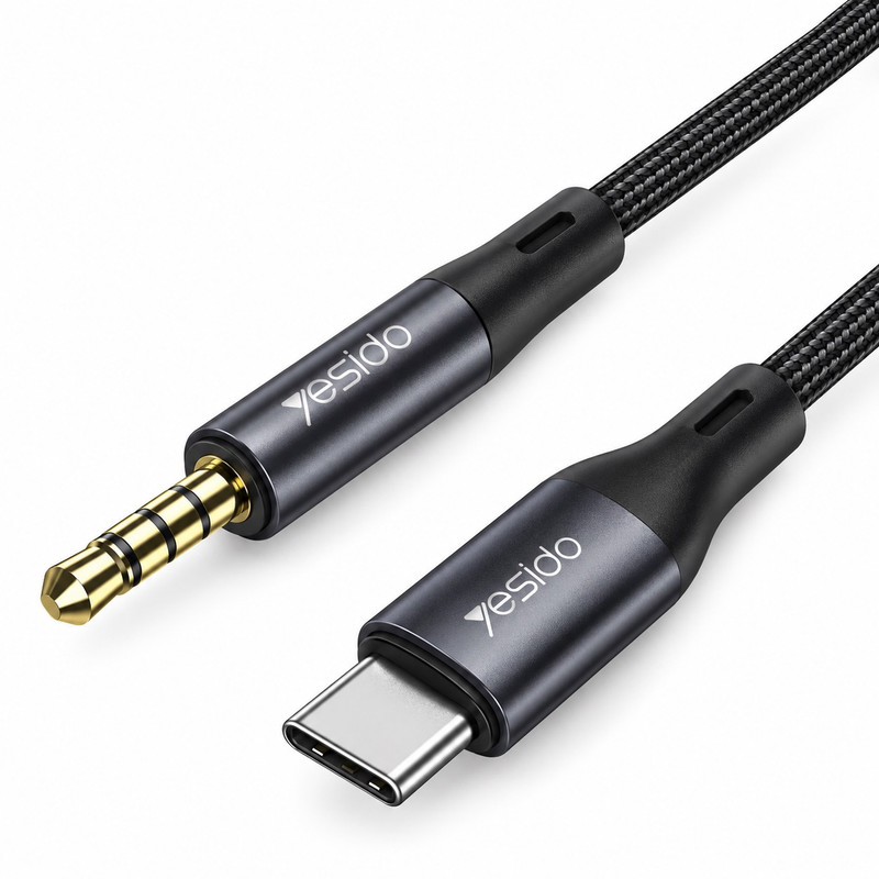 کابل تبدیل USB-C به AUX یسیدو مدل YAU42 طول 1 متر