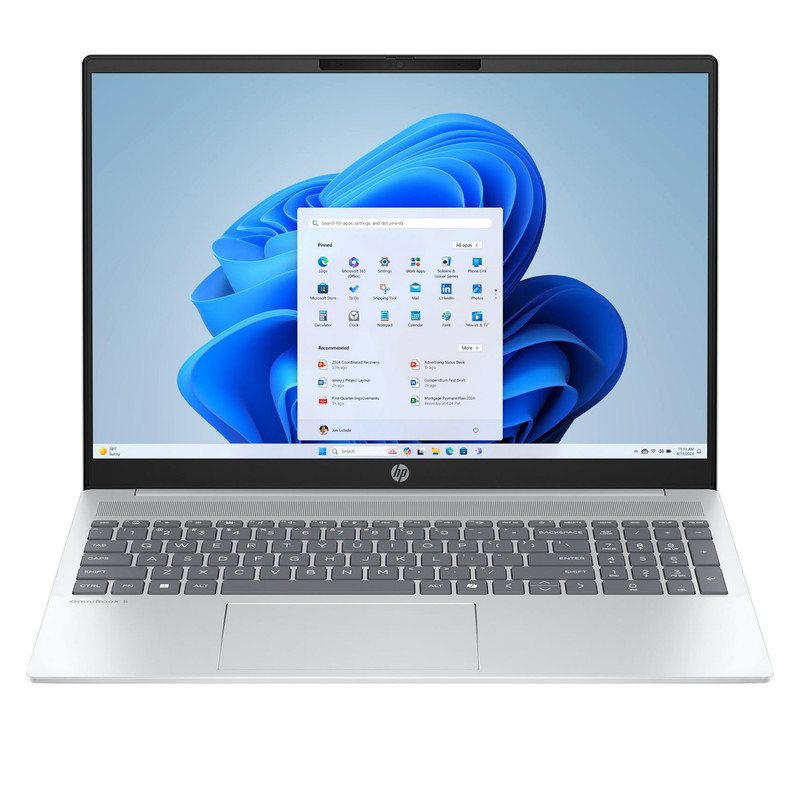 لپ‌تاپ 16 اینچی اچ‌پی مدل OmniBook 5 AI af1055cl16، مجهز به پردازنده Intel Core Ultra 5-225U، رم 16 گیگابایت LPDDR5X، حافظه SSD با ظرفیت 1 ترابایت، نمایشگر لمسی WUXGA، وبکم 1080p و پشتیبانی از Wi-Fi 6، سیستم عامل ویندوز