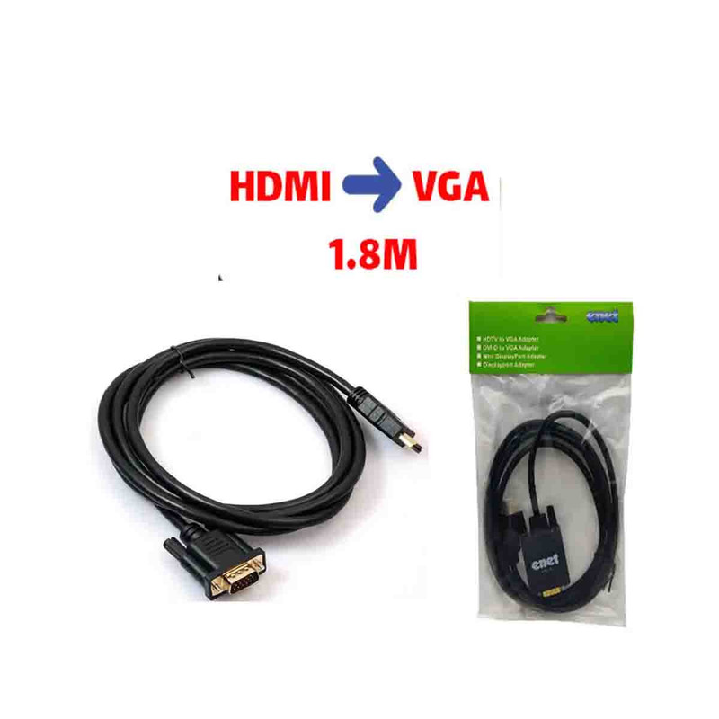 کابل HDMI به VGA ای نت مدل HV18 طول 1.8 متر