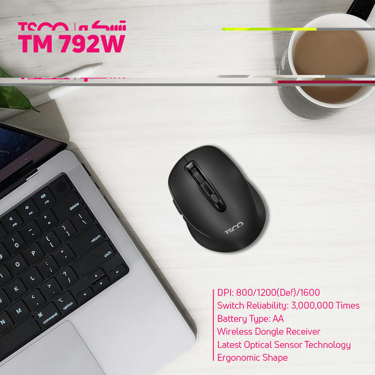 ماوس بی سیم تسکو مدل TM 792W