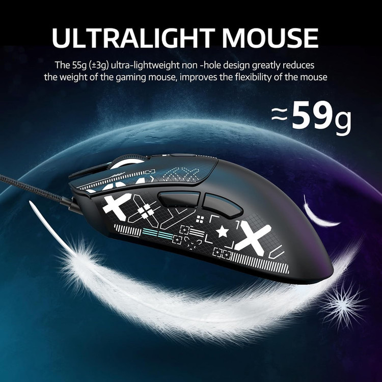 ماوس بی سیم گیمینگ اتک شارک مدل R1 LightWeight
