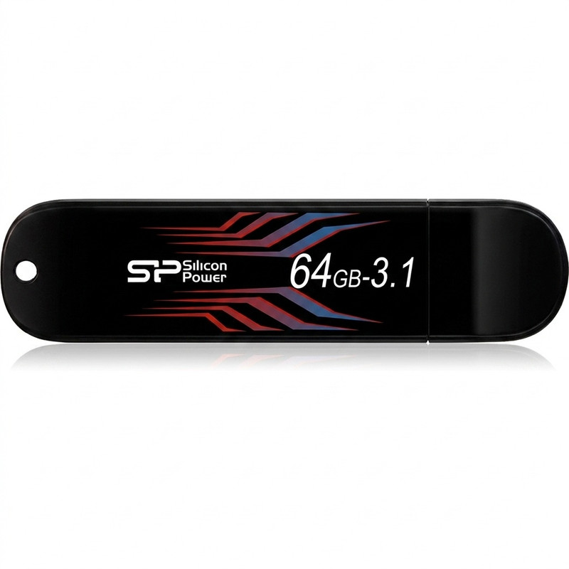فلش مموری 64 گیگابایت سیلیکون پاور مدل Blaze B10 با رابط USB 3.1، نشانگر LED و خطوط بدنه حساس به دما
