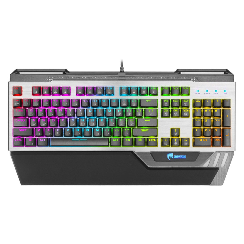 کیبورد گیمینگ گرین مدل GK803-RGB، مکانیکال سوییچ آبی، Full-Size، نورپردازی RGB