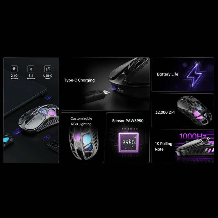 ماوس بی سیم گیمینگ گراواستار مدل Mercury X