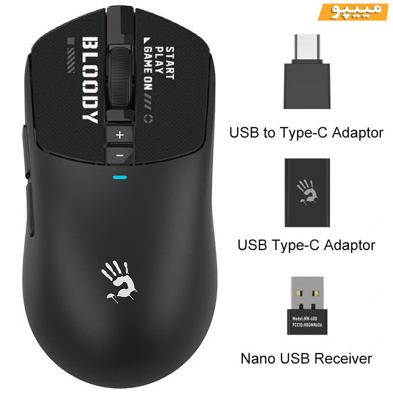 ماوس گیمینگ دوگانه بیسیم و باسیم بلادی مدل R_72_ULTRA_DUAL