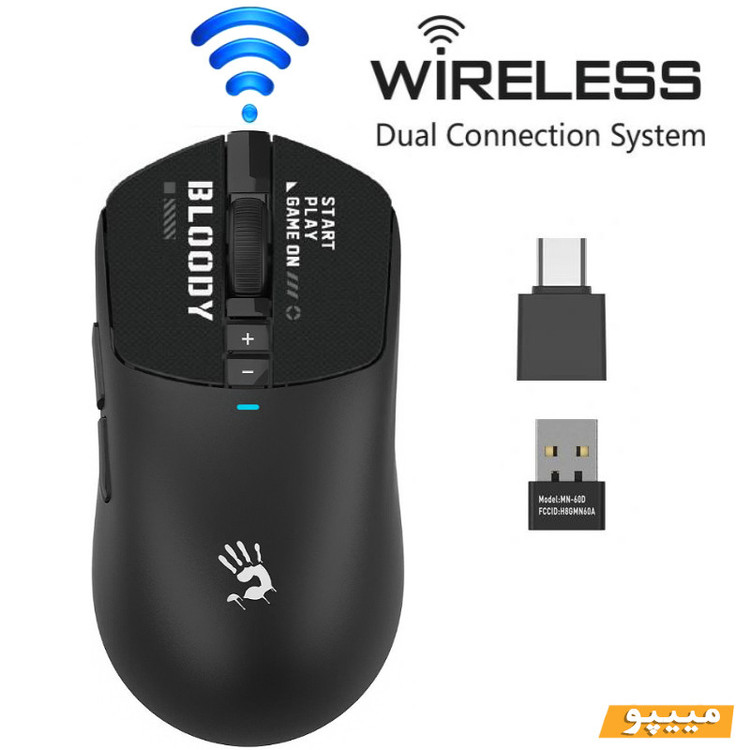 ماوس گیمینگ دوگانه بیسیم و باسیم بلادی مدل R_72_ULTRA_DUAL