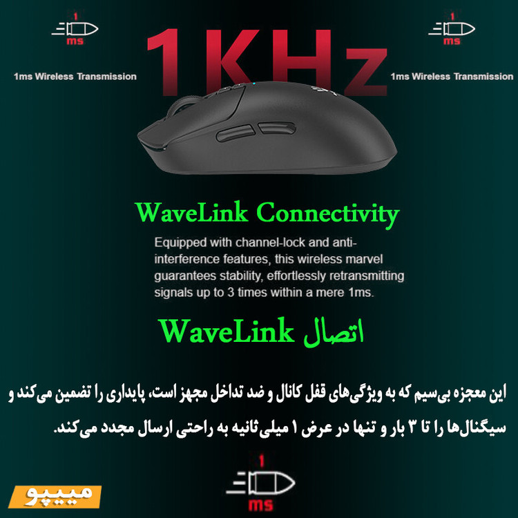 ماوس گیمینگ دوگانه بیسیم و باسیم بلادی مدل R_72_ULTRA_DUAL