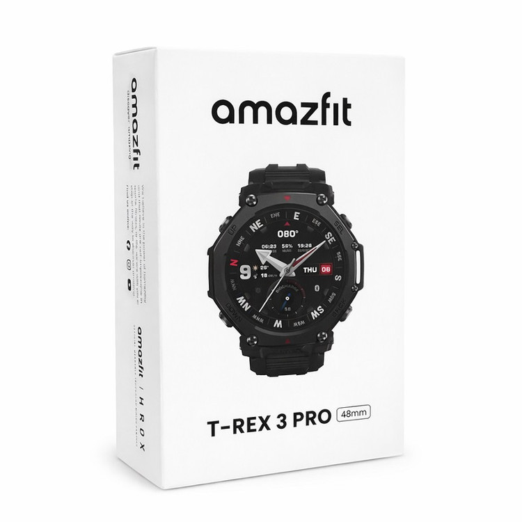 ساعت هوشمند 48 میلی متری امیزفیت مدل T-Rex 3 Pro با بند سیلیکونی