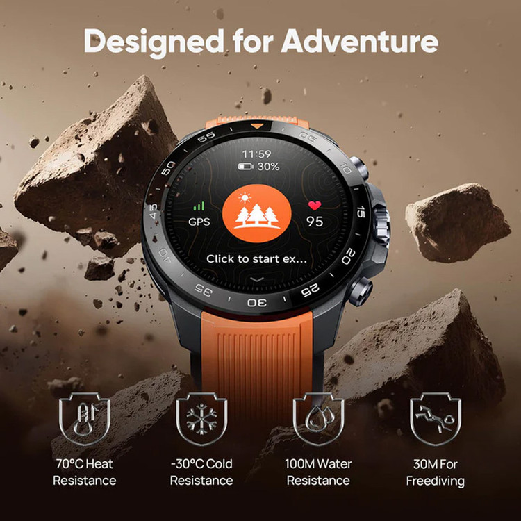 ساعت هوشمند 48 میلیمتری میبرو مدل GS Explorer S با بند سیلیکونی