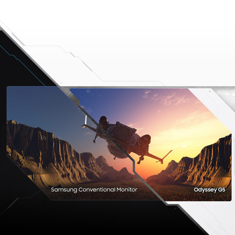 مانیتور خمیده گیمینگ 27 اینچ سامسونگ مدل Odyssey G5 G55C LS27CG552 با وضوح QHD، پنل VA و نرخ بروزرسانی 165 هرتز