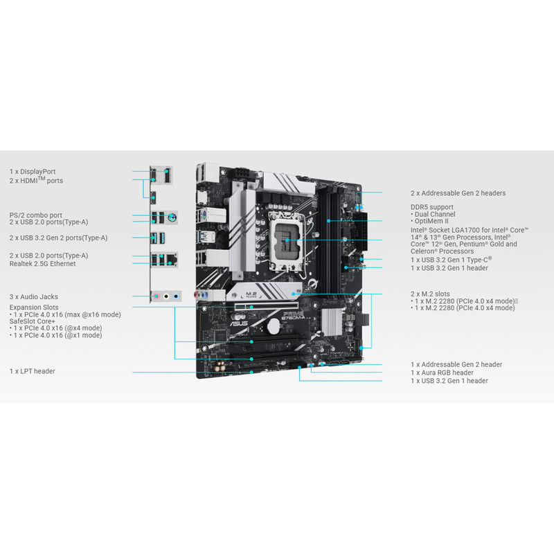 مادربرد ایسوس مدل PRIME B760M-A