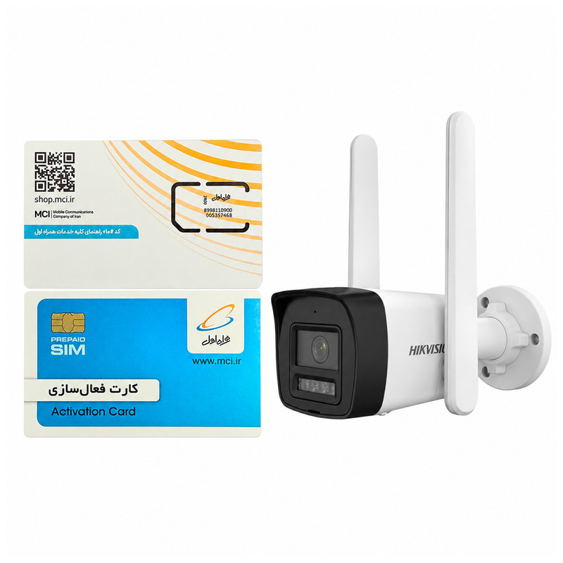 دوربین مداربسته تحت شبکه هایک ویژن مدل DS-2CD1023G2-LIDUF/4G/SL*/LA به همراه سیم کارت اختصاصی همراه اول