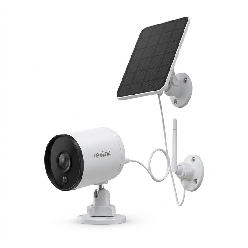 دوربین مداربسته تحت شبکه بولت رئولینک مدل Argus Solar Panel، بی‌سیم با اتصال Wi-Fi، حسگر 3 مگاپیکسلی، مجهز به پنل خورشیدی و پشتیبانی از کارت حافظه Micro SD
