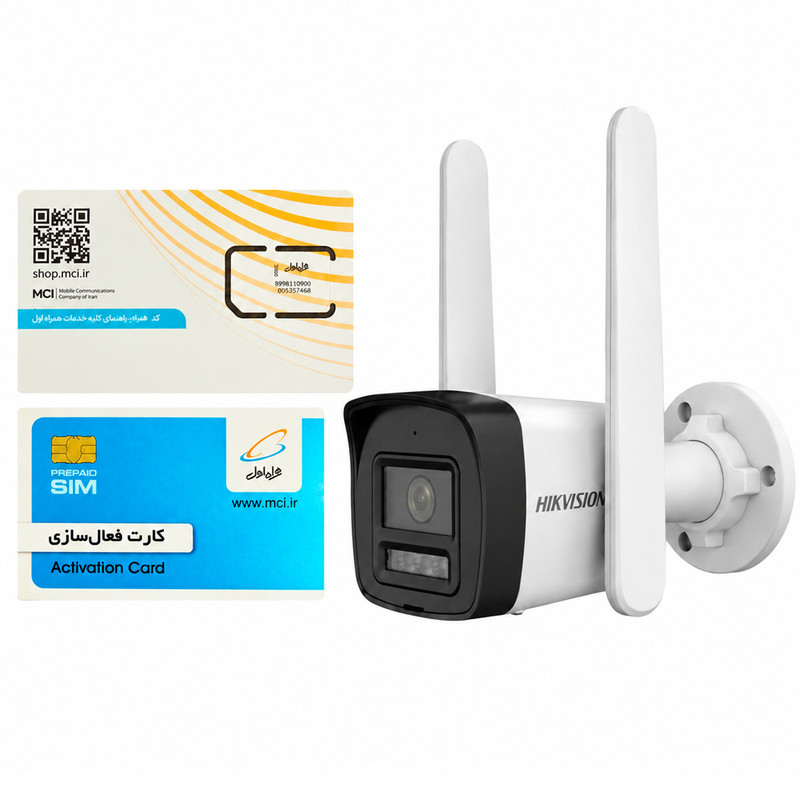 دوربین مداربسته تحت شبکه هایک ویژن مدل DS-2CD1043G2-LIDUF/4G/SL به‌همراه سیم‌کارت اختصاصی همراه اول