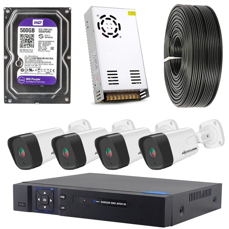 سیستم امنیتی نظارتی کامل مدل FULL HD KIT 004 SB - AXESSLINK