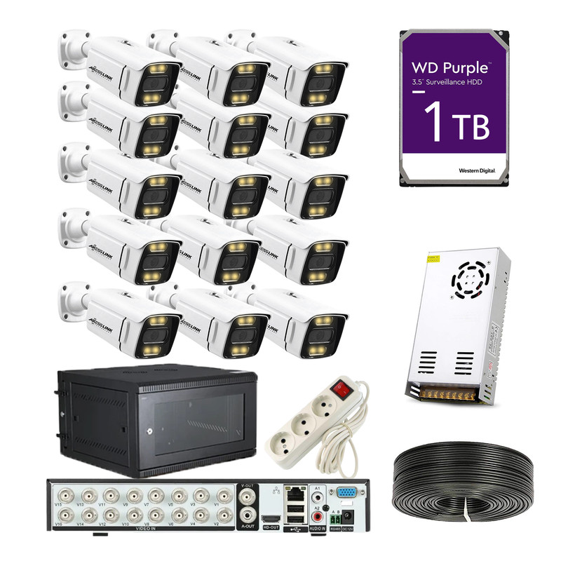 سیستم امنیتی مدل PACK AHD 15 STAR LIGTH - AXESSLINK مجموعه 15 عددی