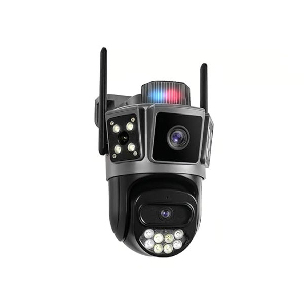 دوربین مداربسته تحت شبکه 2 لنز اوکم مدل SD17، با کیفیت تصویر Full HD، چرخش 360 درجه افقی، دید در شب Warm Light، تشخیص حرکت با هوش مصنوعی، مکالمه دوطرفه، پشتیبانی از کارت حافظه تا 128 گیگابایت و اتصال از طریق سیم‌کارت