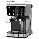 اسپرسوساز خانگی مباشی مدل ME-ECM2505، ظرفیت مخزن آب 1500 میلیلیتر، نیمه اتوماتیک با مصرف پودر قهوه، مناسب تهیه کافه لاته، فشار بخار 20 بار، با 1 نازل قهوه و صفحه نمایش لمسی