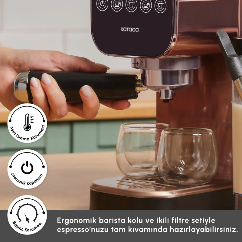 اسپرسو ساز اتوماتیک ۹۰۰ میلی لیتر کاراجا مدل MyCaffe Barista S20