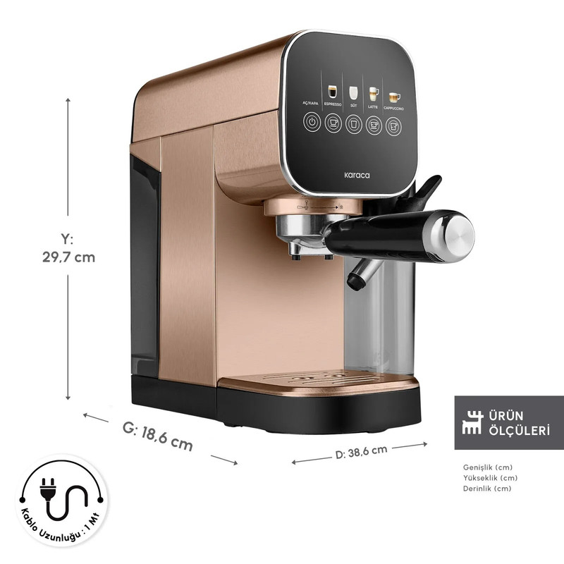 اسپرسو ساز اتوماتیک ۹۰۰ میلی لیتر کاراجا مدل MyCaffe Barista S20