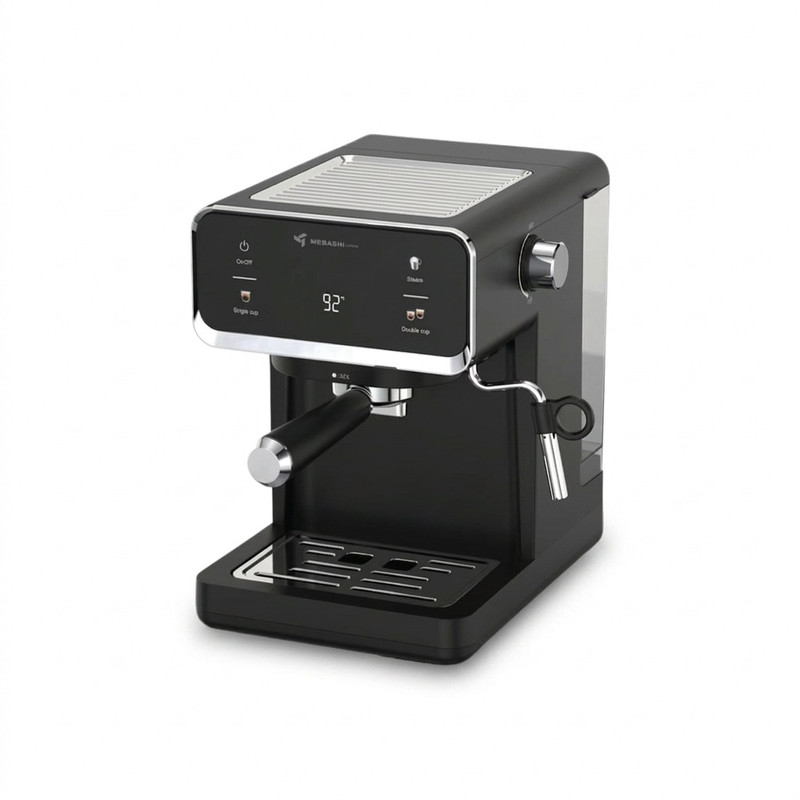 اسپرسوساز خانگی مباشی مدل ME-ECM2117، نیمه اتوماتیک با مصرف پودر قهوه، فشار بخار 19 بار، مخزن آب 1000 میلی‌لیتر، مناسب تهیه کافه لاته، دارای 1 نازل قهوه و تنظیم میزان بخاردهی
