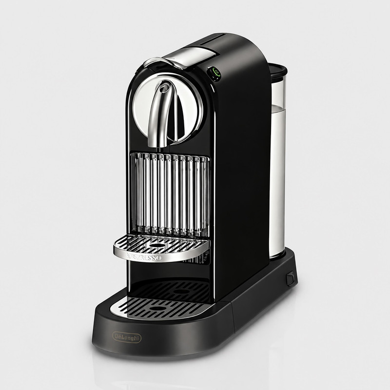 اسپرسوساز کپسولی 1 لیتری نسپرسو مدل en167 CitiZ DeLonghi، با توان 1260 وات، نشان‌گر سطح آب، خروج خودکار کپسول، محل ذخیره‌سازی 11 کپسول مصرف‌شده و سیستم ذخیره انرژی