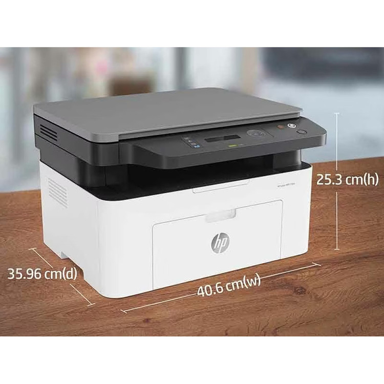 پرینتر لیزری 3 کاره اچپی مدل LaserJet MFP 136a با قابلیت پرینت، اسکن و کپی، اتصال USB و نمایشگر