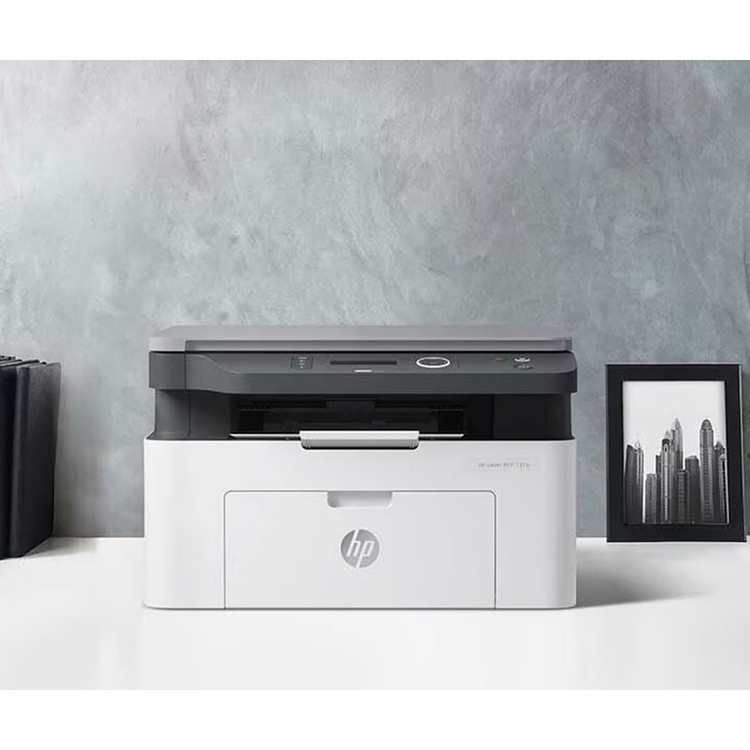 پرینتر لیزری 3 کاره اچپی مدل Laser MFP 136w با قابلیت پرینت، اسکن و کپی، مجهز به اتصال Wi-Fi و USB