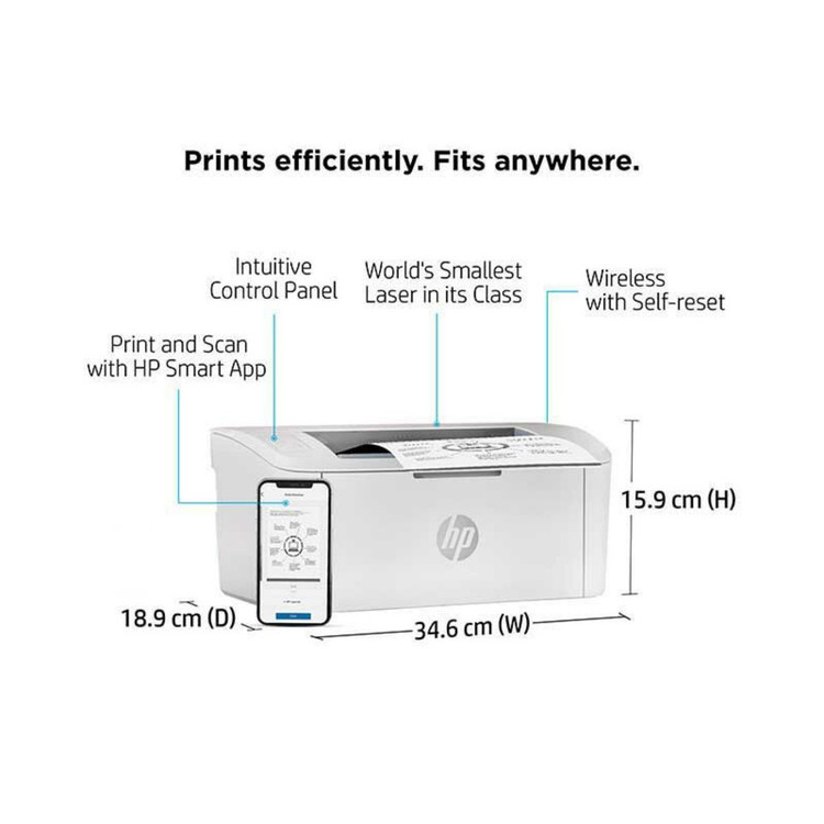 پرینتر اچپی تک رنگ تک کاره با چاپ لیزری مدل LaserJet M111w، سایز چاپ A4، مجهز به درگاههای (High Speed USB 2.0) و همچنین شبکه بی سیم (WiFi)
