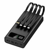 پاوربانک 22.5 وات مدلN-67 ظرفیت20 هزار میلی آمپر ساعت به همراه 4 کابل شارژ USB، USB-C، لایتنینگ و Micro USB
