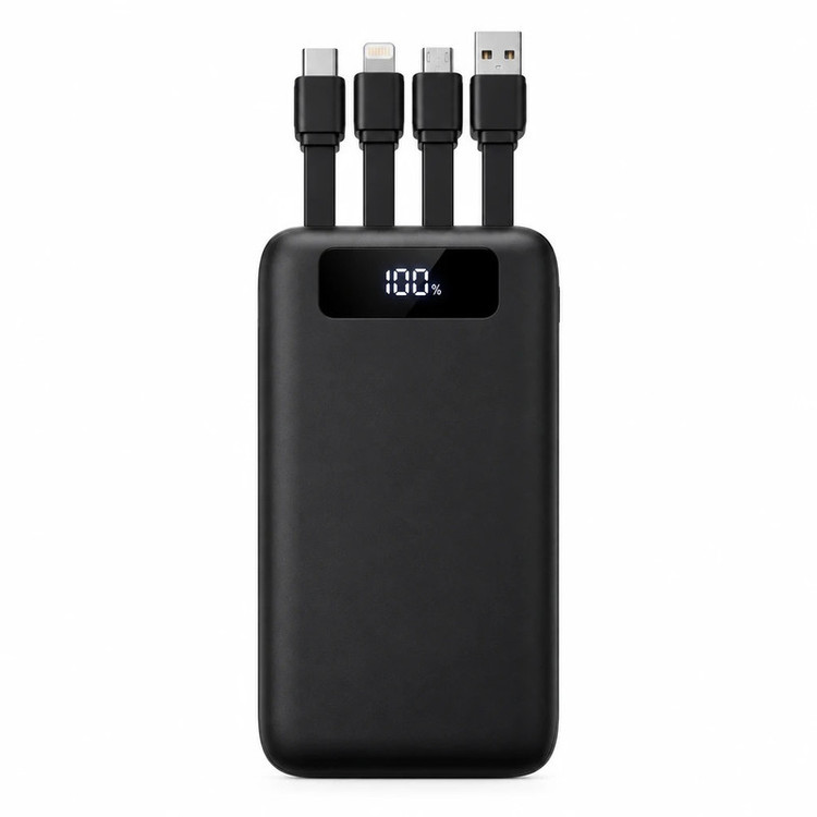پاوربانک 22.5 وات مدلN-67 ظرفیت20 هزار میلی آمپر ساعت به همراه 4 کابل شارژ USB، USB-C، لایتنینگ و Micro USB