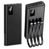 پاوربانک 22.5 وات مدلN-67 ظرفیت20 هزار میلی آمپر ساعت به همراه 4 کابل شارژ USB، USB-C، لایتنینگ و Micro USB